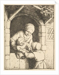 Little Girl Playing with a Baby in its Mother's Arms, 1610-85 by Adriaen van Ostade
