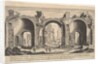 Plate 19: view of the Baths of Caracalla, indicating with inscribed letter 'A' the places …, 1606 by Aegidius Sadeler II