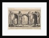 Plate 19: view of the Baths of Caracalla, indicating with inscribed letter 'A' the places …, 1606 by Aegidius Sadeler II