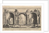 Plate 19: view of the Baths of Caracalla, indicating with inscribed letter 'A' the places …, 1606 by Aegidius Sadeler II