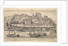 Plate 21: view from the west of ruins of the Aventine Hill, Rome, with boats on the river …, 1606 by Aegidius Sadeler II
