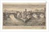 Plate 37: view of the church of San Bartolomeo all'Isola on Tiber Island, Rome, flanked by…, 1606 by Aegidius Sadeler II