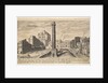 Plate 31: view of the column of Trajan, shown with its pedestal dug out from the earth, su…, 1606 by Aegidius Sadeler II
