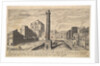 Plate 31: view of the column of Trajan, shown with its pedestal dug out from the earth, su…, 1606 by Aegidius Sadeler II