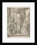The mystic marriage of Saint Catherine who sits at center with the Christ child, angels wi…, 1585 by Agostino Carracci