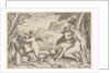 Love Conquers All, in a struggle with a satyr Amor places his right kn…, 1599 by Agostino Carracci
