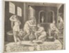 Plate 7: Psyche attended in her bath by nymphs, in the background right Psyche repr…, ca. 1520-36 by Agostino Veneziano