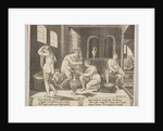 Plate 7: Psyche attended in her bath by nymphs, in the background right Psyche repr…, ca. 1520-36 by Agostino Veneziano