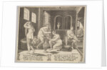 Plate 7: Psyche attended in her bath by nymphs, in the background right Psyche repr…, ca. 1520-36 by Agostino Veneziano