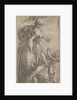 Mars standing at the left leaning on a shield, Cupid at the right, ca. 1542-46 by Andrea Schiavone