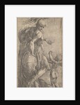 Mars standing at the left leaning on a shield, Cupid at the right, ca. 1542-46 by Andrea Schiavone