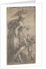 Mars standing at the left leaning on a shield, Cupid at the right, ca. 1542-46 by Andrea Schiavone