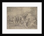 The miraculous draught of the fishes, Christ at the right accompanied by apostles in…, ca.1548-52 by Andrea Schiavone