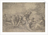 The miraculous draught of the fishes, Christ at the right accompanied by apostles in…, ca.1548-52 by Andrea Schiavone