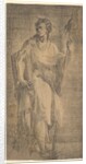A saint, possibly Matthew, holding a staff and a book, ca. 1540-50 by Andrea Schiavone