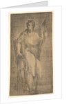 A saint, possibly Matthew, holding a staff and a book, ca. 1540-50 by Andrea Schiavone