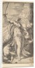 Judith her sword raised in her right hand, placing the head of Holofernes in the sa…, ca. 1542-45 by Andrea Schiavone