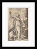 Judith her sword raised in her right hand, placing the head of Holofernes in the sa…, ca. 1542-45 by Andrea Schiavone