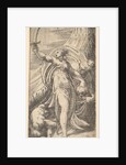 Judith her sword raised in her right hand, placing the head of Holofernes in the sa…, ca. 1542-45 by Andrea Schiavone