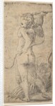 Cupid viewed from behind with an arrow in his raised right hand, ca. 1543-45 by Andrea Schiavone