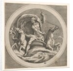 Neptune rising from the sea and bearing a staff, accompanied by two horse-headed …, ca. 1550-1600 by Unknown