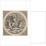 Neptune rising from the sea and bearing a staff, accompanied by two horse-headed …, ca. 1550-1600 by Unknown