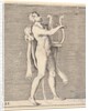 Hercules playing a lyre, a lionskin draped over his shoulder, published ca. 1599-1622 by Unknown
