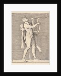Hercules playing a lyre, a lionskin draped over his shoulder, published ca. 1599-1622 by Unknown