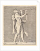 Hercules playing a lyre, a lionskin draped over his shoulder, published ca. 1599-1622 by Unknown