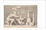 A Faun or Satyr Preparing a Pig for Sacrifice, published ca. 1599-1622 by Unknown