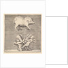 A Belted Pig and Two Cupids with a Butterfly, published ca. 1599-1622 by Unknown