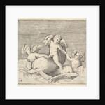 Three Cupids and Two Dolphins, published ca. 1599-1622 by Unknown