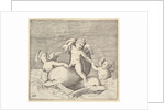 Three Cupids and Two Dolphins, published ca. 1599-1622 by Unknown