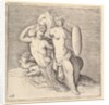 Woman with Shield Seated on Seamonster, published ca. 1599-1622 by Unknown