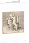 Woman with Shield Seated on Seamonster, published ca. 1599-1622 by Unknown