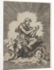 St. John, seated and holding a writing instrument to a tablet, an eagle with outstre…, after 1518 by Unknown