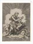 St. John, seated and holding a writing instrument to a tablet, an eagle with outstre…, after 1518 by Unknown