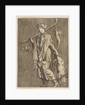 Woman returning from a hunt carrying a boar in her left hand and a stick on her r…, ca. 1515-1600 by Unknown