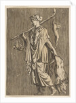 Woman returning from a hunt carrying a boar in her left hand and a stick on her r…, ca. 1515-1600 by Unknown