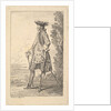 Man walking and carrying a cane in his right hand, shown in three-quarters view with h…, ca. 1710 by Jean-Antoine Watteau
