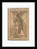 Saint Andrew standing in profile holding a large cross from a series of 'Twelve Apo…, ca. 1540-50 by Unknown