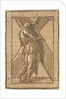 Saint Andrew standing in profile holding a large cross from a series of 'Twelve Apo…, ca. 1540-50 by Unknown
