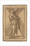 Saint Andrew standing in profile holding a large cross from a series of 'Twelve Apo…, ca. 1540-50 by Unknown