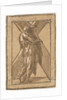 Saint Andrew standing in profile holding a large cross from a series of 'Twelve Apo…, ca. 1540-50 by Unknown