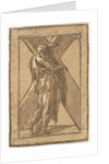 Saint Andrew standing in profile holding a large cross from a series of 'Twelve Apo…, ca. 1540-50 by Unknown