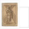 Saint Andrew standing in profile holding a large cross from a series of 'Twelve Apo…, ca. 1540-50 by Unknown