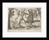 Hercules and Cerberus: Hercules grasps the collar of Cerberus, two demons appear at left…, 1608 by Antonio Tempesta