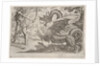 Hercules and the Serpent Ladon: Hercules draws his bow, the rearing serpent appears in pro…, 1608 by Antonio Tempesta