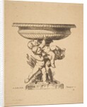 Ornamental design of three children holding up a fountain, 19th century by Auguste Pequegnot