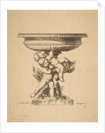 Ornamental design of three children holding up a fountain, 19th century by Auguste Pequegnot